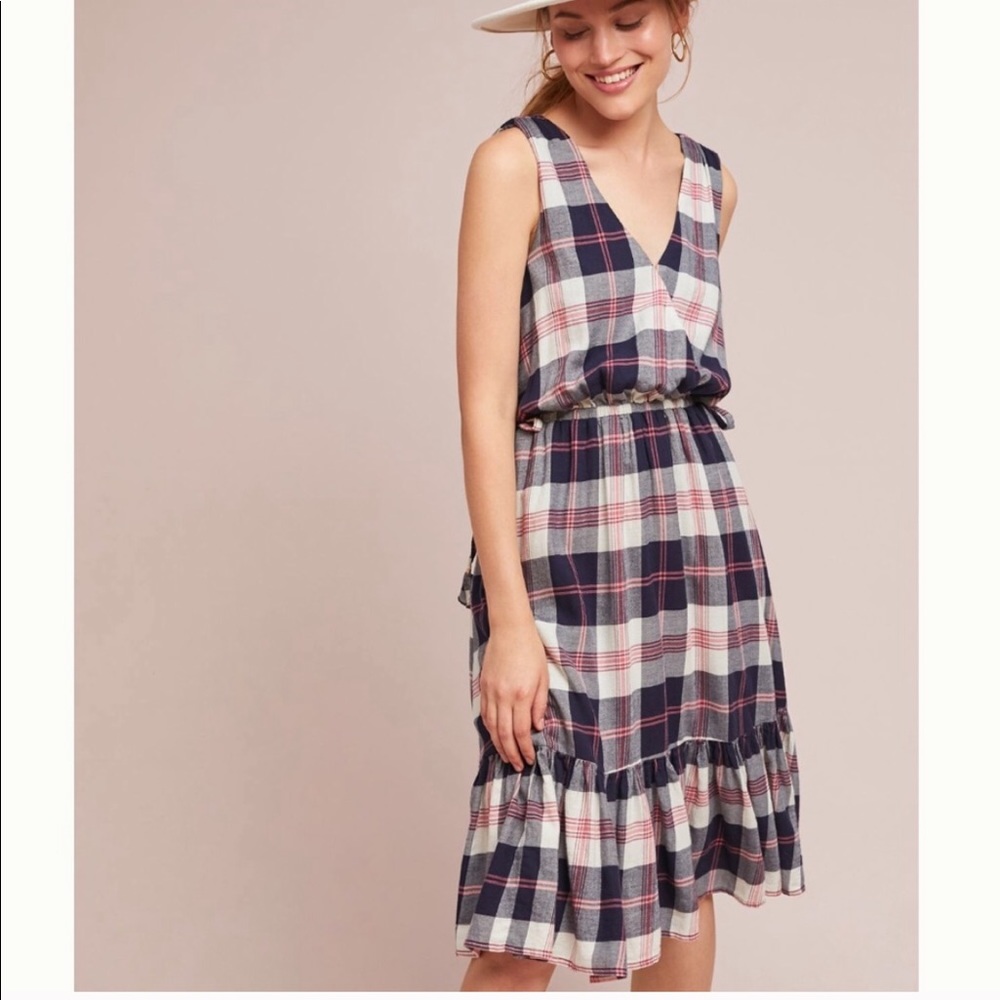 Anthro Isabella Sinclair Dickens Plaid Dress